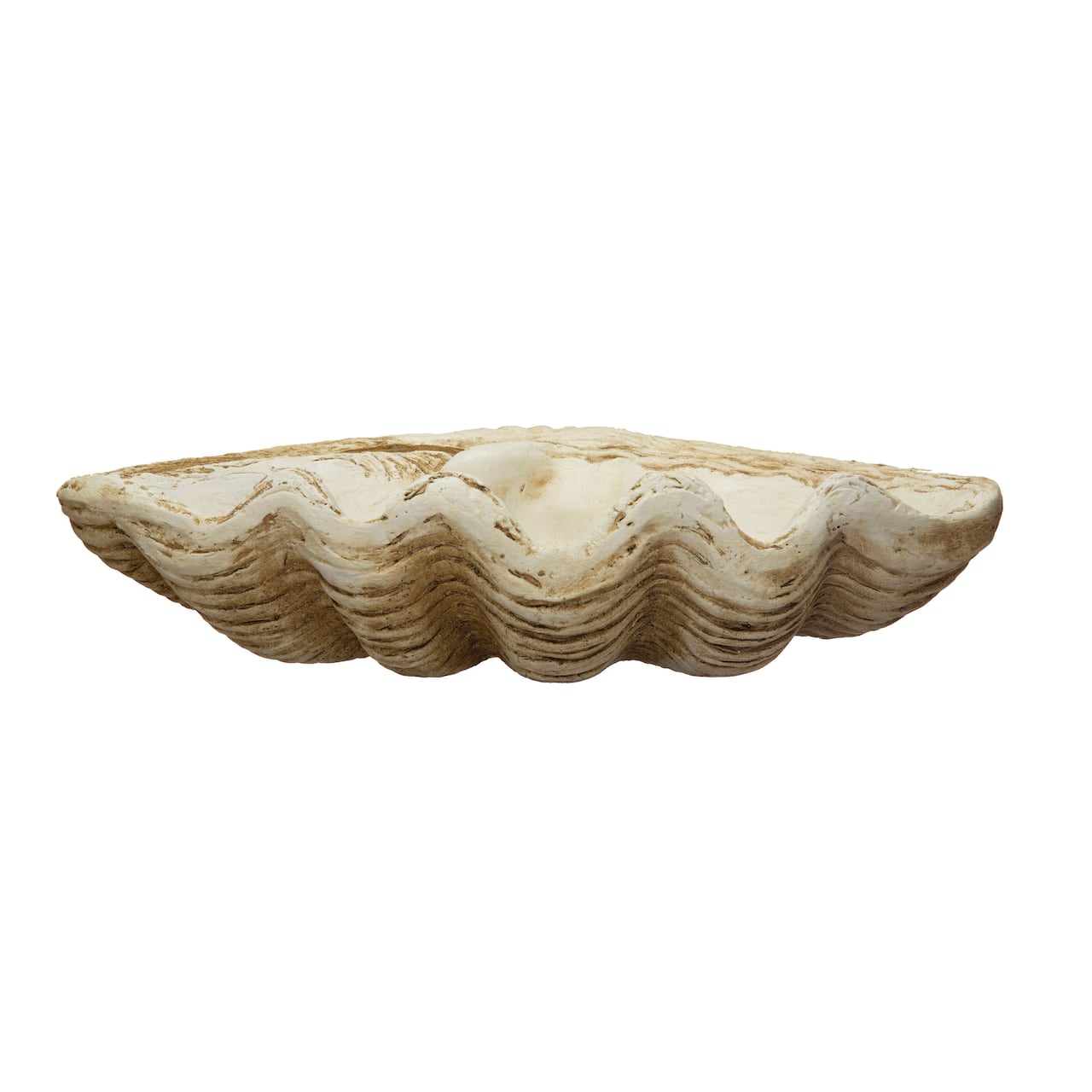 Hello Honey® 16.5" Natural Coastal Decorative Magnesia Clamshell